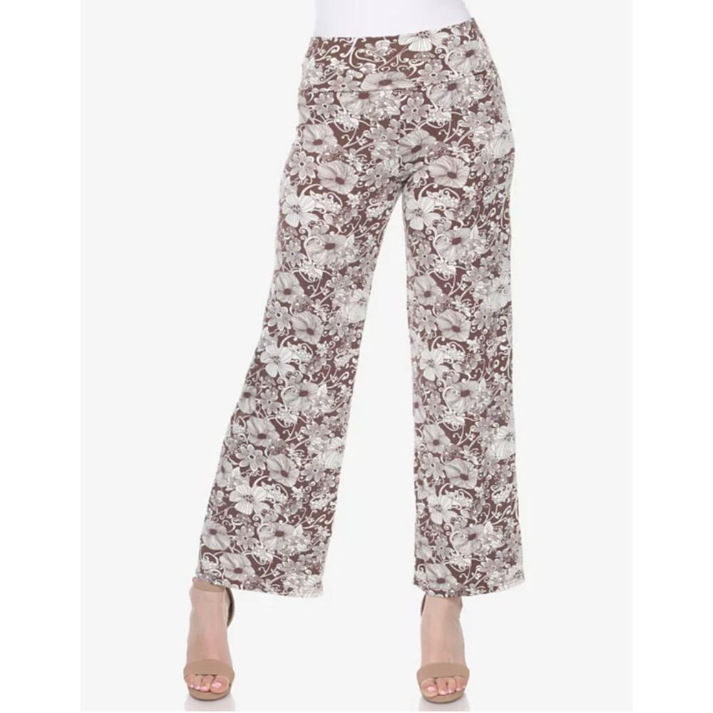 White Mark Floral Print Palazzo PantsWide Leg Stretchy SizeM